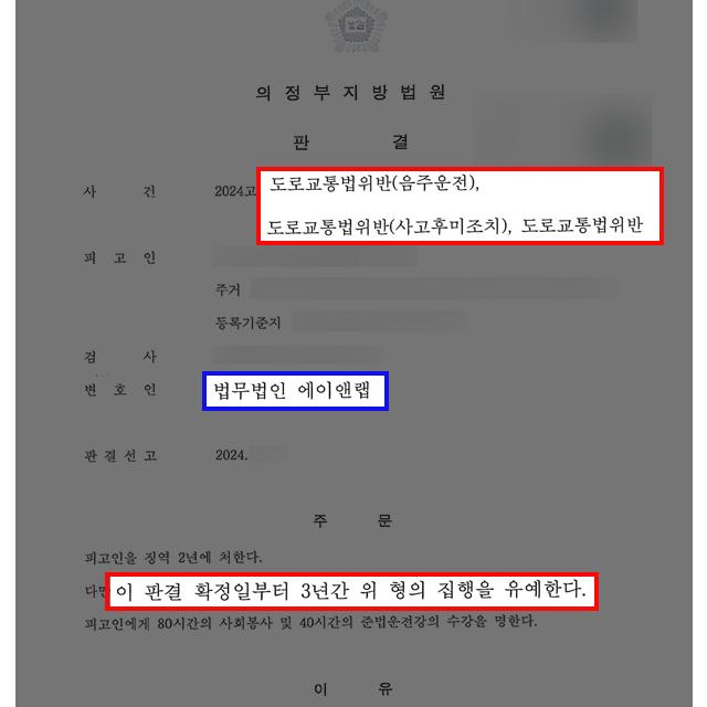 음주2진+사고후미조치 의뢰인 변호하여 집행유예 이끌어내